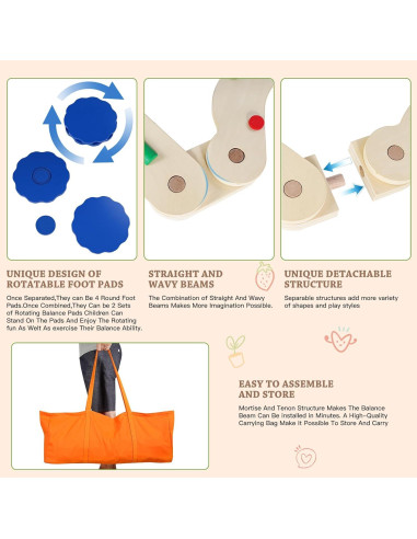 Viga de Equilibrio Hakiuish WT1008-1 para Niños Colorida