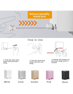 Secador de Ropa Retráctil BESy 4.2m ABS Aluminio Plata 2