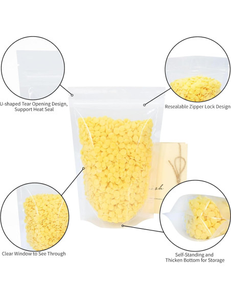 100 Bolsas Reutilizables Transparentes de Pie 10x15 cm Mstar Packing