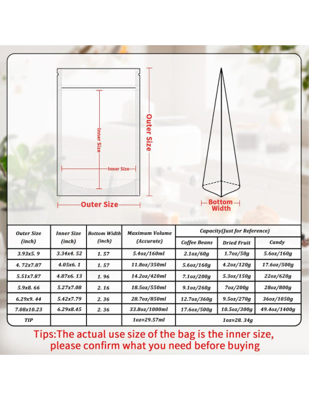 100 Bolsas Reutilizables Transparentes de Pie 10x15 cm Mstar Packing