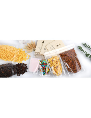 100 Bolsas Reutilizables Transparentes de Pie 10x15 cm Mstar Packing