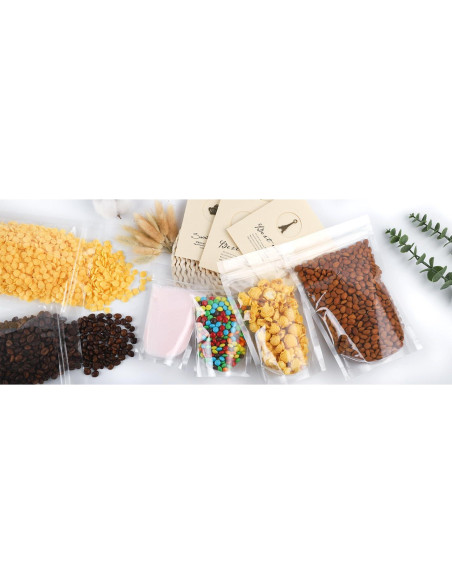 100 Bolsas Reutilizables Transparentes de Pie 10x15 cm Mstar Packing