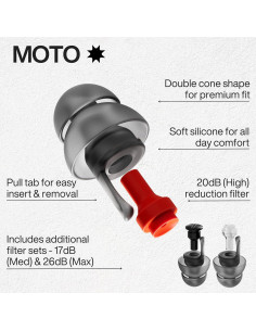 Tapones para oídos EARPEACE Moto Original - Reducción 26dB 2