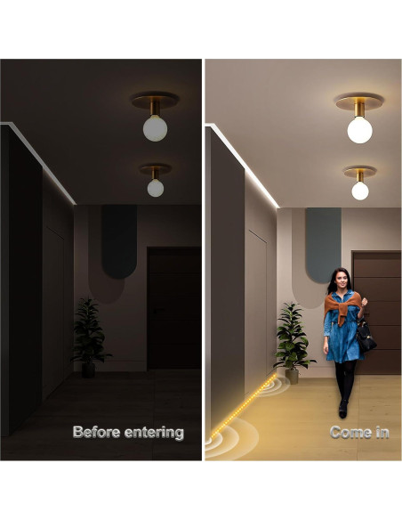 Luz de tira LED WOBANE 2m con sensor de movimiento 2700K