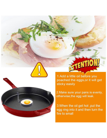 Anillo de Pancakes WOWITIS 15 cm Antiadherente 2 Piezas