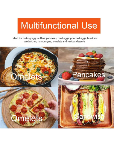 Anillo de Pancakes WOWITIS 15 cm Antiadherente 2 Piezas