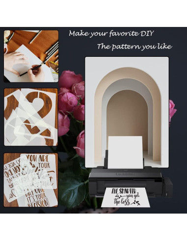 10 Hojas Plantillas Mylar 30.5x30.5cm 10mil PET Reutilizables