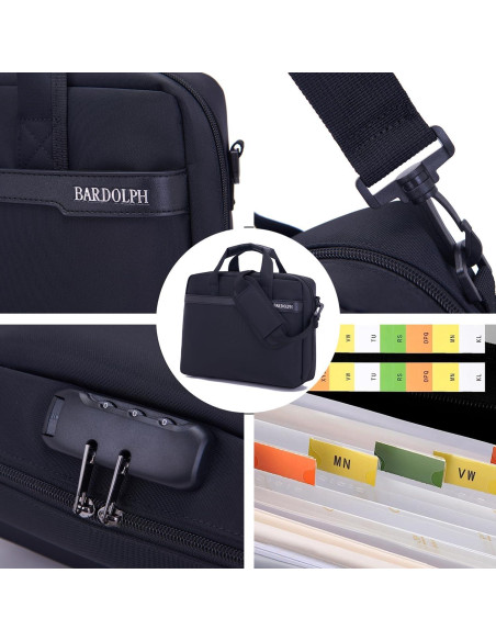 Organizador de Archivos Acordeón BARDOLPH Negro con Candado Organizador de Archivos Acordeón BARDOLPH Negro con Candado