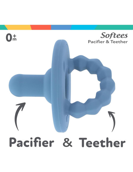 Chupete y Mordedor de Silicona Nuby Softees - 5 Unidades - 0+ Meses