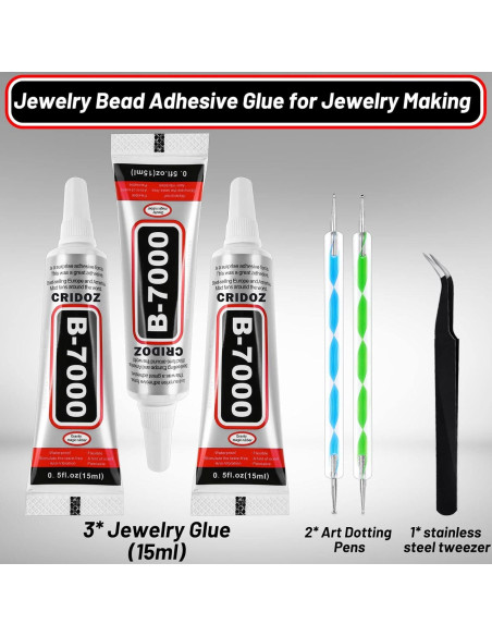 B7000 Pegamento Transparente Cridoz para Joyería 3x15ml