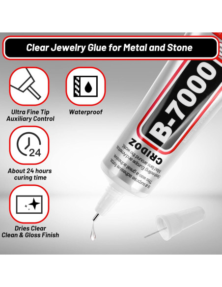 B7000 Pegamento Transparente Cridoz para Joyería 3x15ml