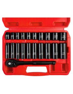 Juego de Enchufes de Impacto 21pcs EACELIY 3/8" Acero Cr-V