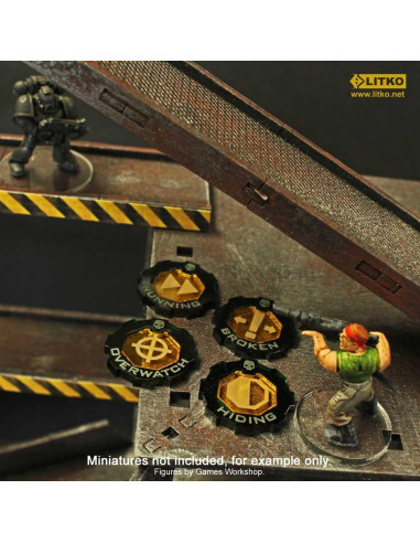 Fichas de Acción Bicolor LITKO para Warhammer y Necromunda