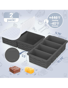 Moldes de Silicona Aopigavi para Congelar Sopa con Tapa - 2 Piezas 2