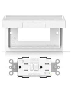 Toma de Corriente GFCI AIDA 15A con Cubierta Resistente - Blanco