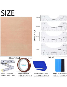 Kit de herramientas para sublimación YOUlDIANZI - 4 reglas, 3 hojas de teflón 30.48 x 40.64 cm 2