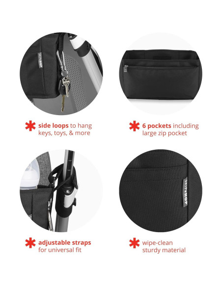 Organizador para Carro Skip Hop Ultra Negro con 6 Bolsillos