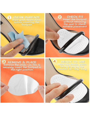 3 Pares Almohadillas Metatarsales Mujeres WY LIGHTING, Transparente