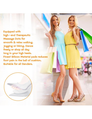 3 Pares Almohadillas Metatarsales Mujeres WY LIGHTING, Transparente