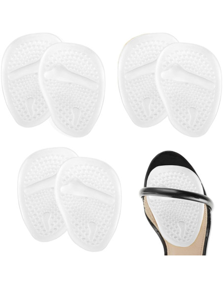3 Pares Almohadillas Metatarsales Mujeres WY LIGHTING, Transparente