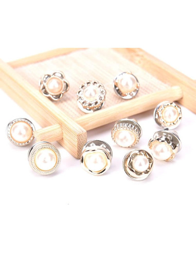 10 Botones de Perla Vingol 12mm para Ropa y Manualidades