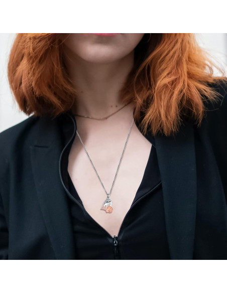 Collar de Urna de Flor de Rosa LuxglitterLin para Cenizas