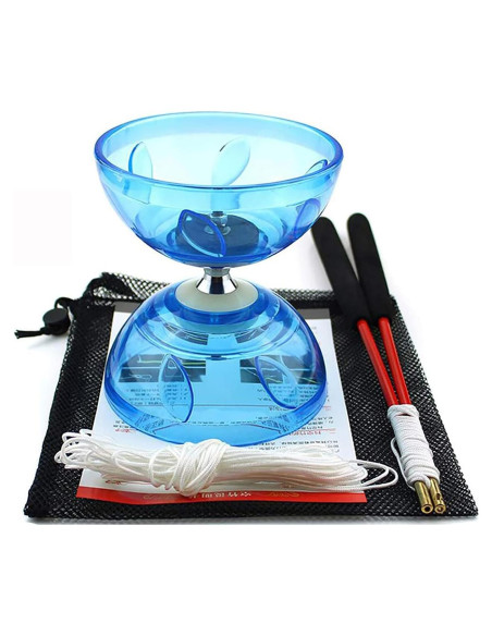 Conjunto Diabolo Chino HenMerry Triple Rodamiento 13 cm Transparente