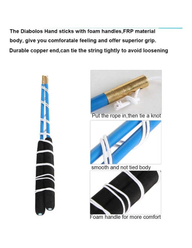 Conjunto Diabolo Chino HenMerry Triple Rodamiento 13 cm Transparente