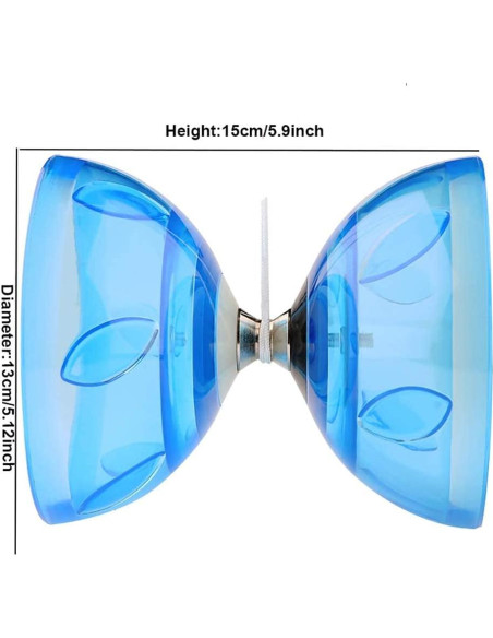 Conjunto Diabolo Chino HenMerry Triple Rodamiento 13 cm Transparente
