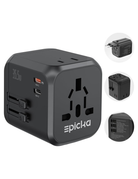 Adaptador de Viaje Universal EPICKA TA-205 35W 6 Puertos Adaptador de Viaje Universal EPICKA TA-205 35W 6 Puertos