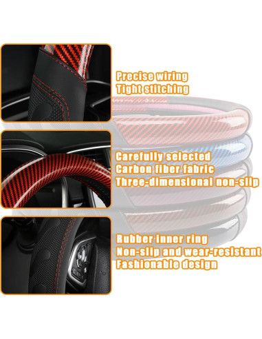 Cubierta de Volante Zpana 38 cm Fibra de Carbono Antideslizante