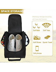 Bolsa de Zapatos de Golf Goloni 2 Pcs Acolchada Negra 2