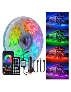 Luces LED RGB 6m Destlife para RV, impermeables y control remoto