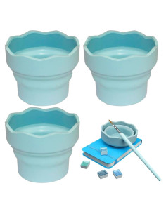 Cubo Lavador de Pinceles Plegable AddLotLot Silicona Azul