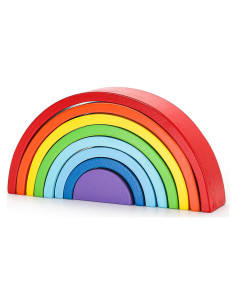 Juguete de Apilamiento Arcoíris de Madera TUOWITA 8 Capas