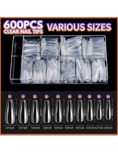 Kit de Uñas Acrílicas Teenitor - 600 Puntas Transparentes 2