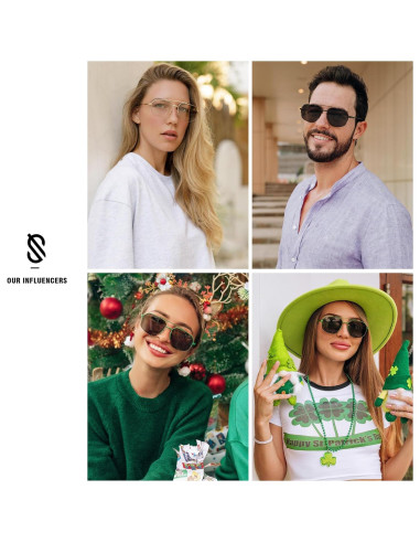 Gafas de sol aviador SOJOS SJ1191 unisex retro UV400