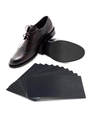 10 Almohadillas Antideslizantes para Zapatos Goma Negra 7.9x12.9cm