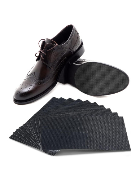 10 Almohadillas Antideslizantes para Zapatos Goma Negra 7.9x12.9cm