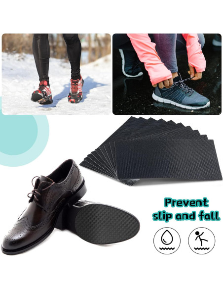 10 Almohadillas Antideslizantes para Zapatos Goma Negra 7.9x12.9cm
