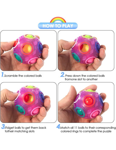 Bola de Rompecabezas Mágica Antiestrés Vdealen 7 cm - Paquete de 5