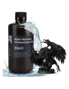 Resina 3D Lavable con Agua ELEGOO 1000g Negro para Impresoras