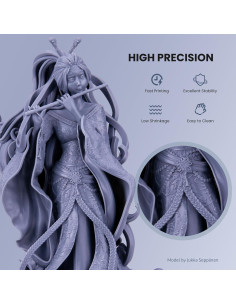 Resina 3D Lavable con Agua ELEGOO 1000g Negro para Impresoras 2