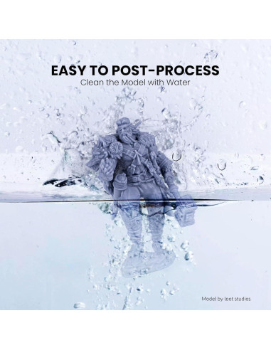 Resina 3D Lavable con Agua ELEGOO 1000g Negro para Impresoras