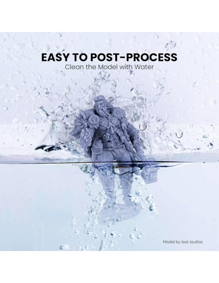 Resina 3D Lavable con Agua ELEGOO 1000g Negro para Impresoras