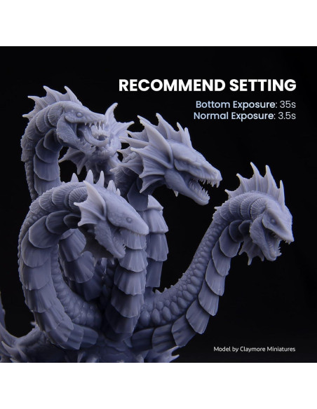 Resina 3D Lavable con Agua ELEGOO 1000g Negro para Impresoras