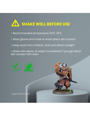 Resina 3D Lavable con Agua ELEGOO 1000g Negro para Impresoras