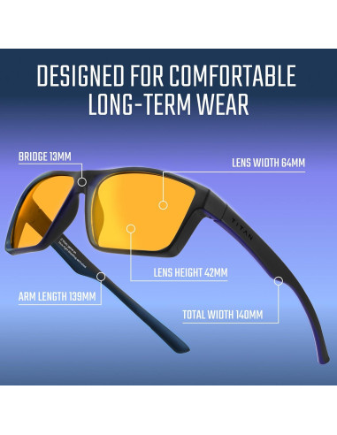 Gafas de Juego Titan Anti Luz Azul UV400 para Hombres