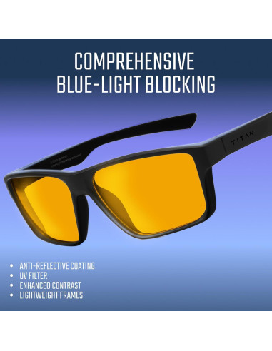 Gafas de Juego Titan Anti Luz Azul UV400 para Hombres