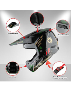 Casco de Motocross para Niños 1Storm T602 DVader Dorado 49-50 CM 2